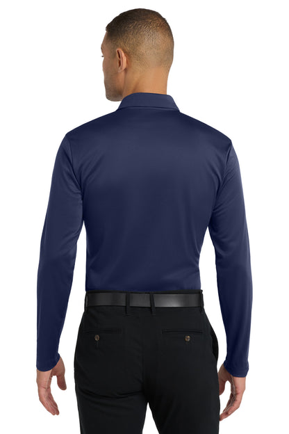 Custom Embroidered Port Authority Silk Touch Performance Long Sleeve Polo. K540LS,Navy