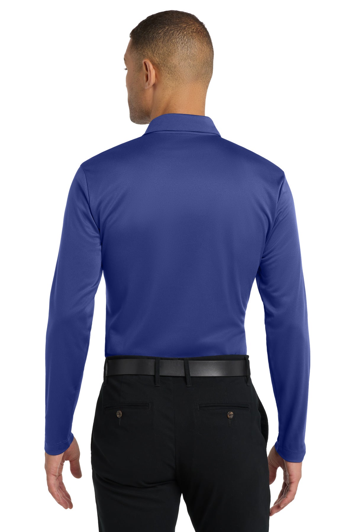 Custom Embroidered Port Authority Silk Touch Performance Long Sleeve Polo. K540LS,Royal