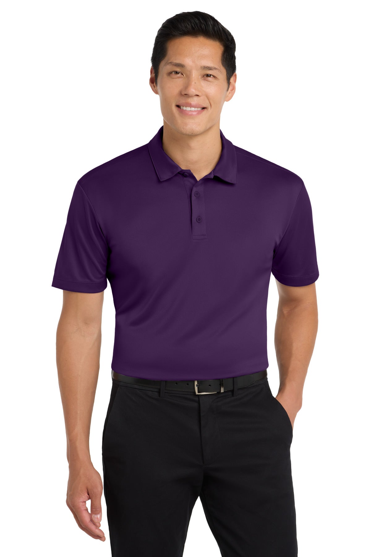 Custom Embroidered Port Authority Polos in Bright Purple