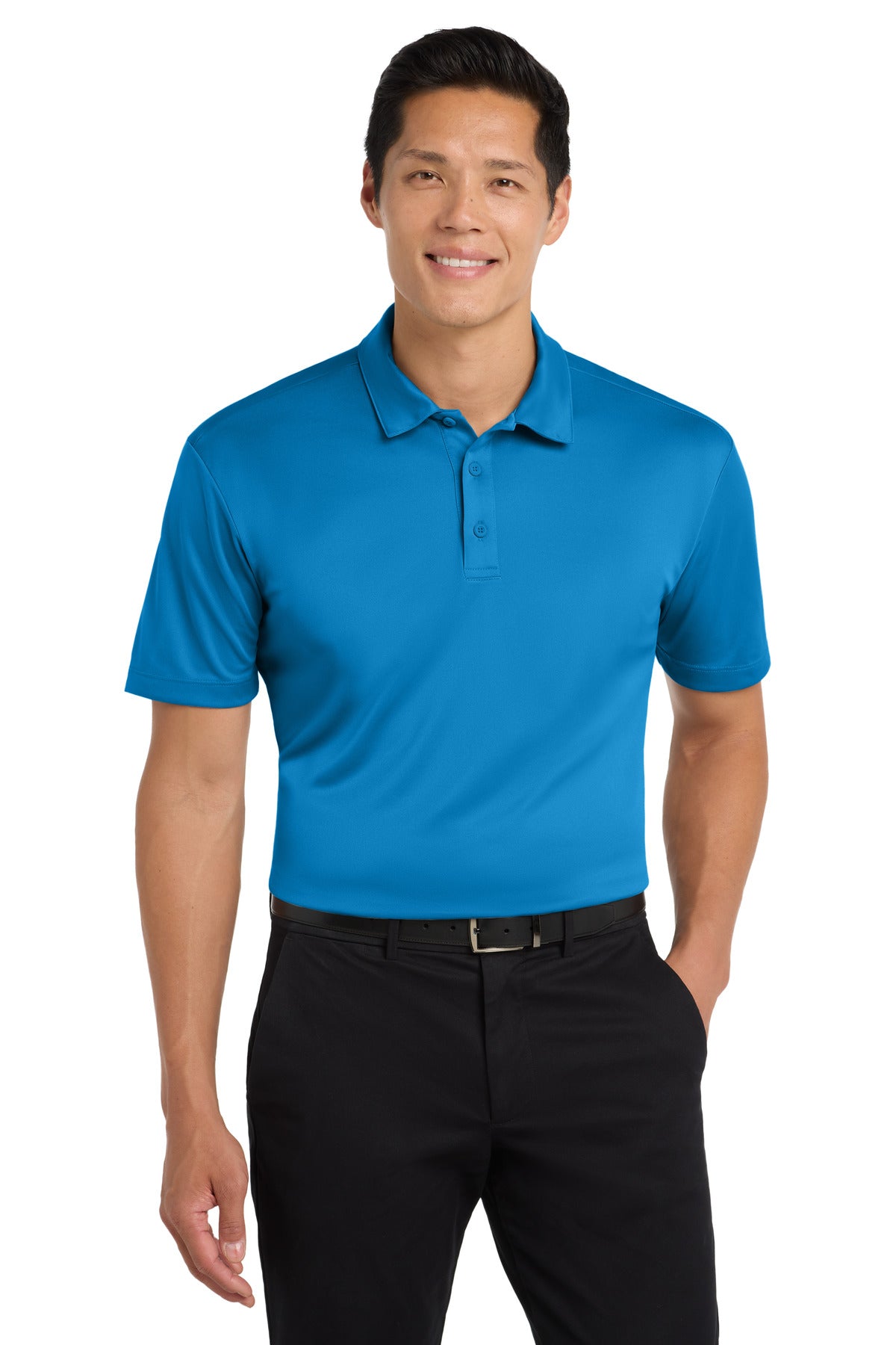 Custom Embroidered Port Authority Polos in Brilliant Blue