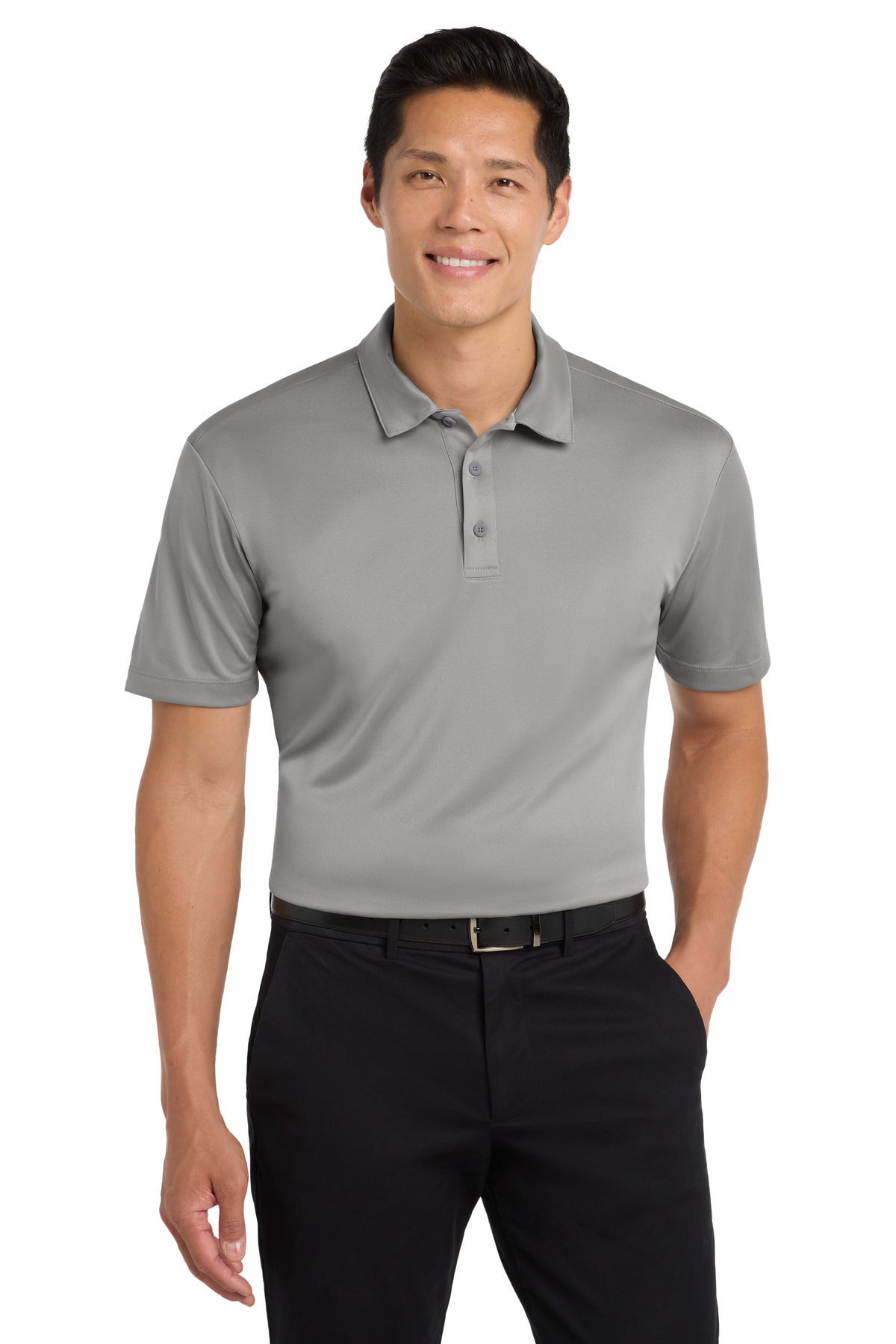 Custom Embroidered Port Authority Polos in Gusty Grey