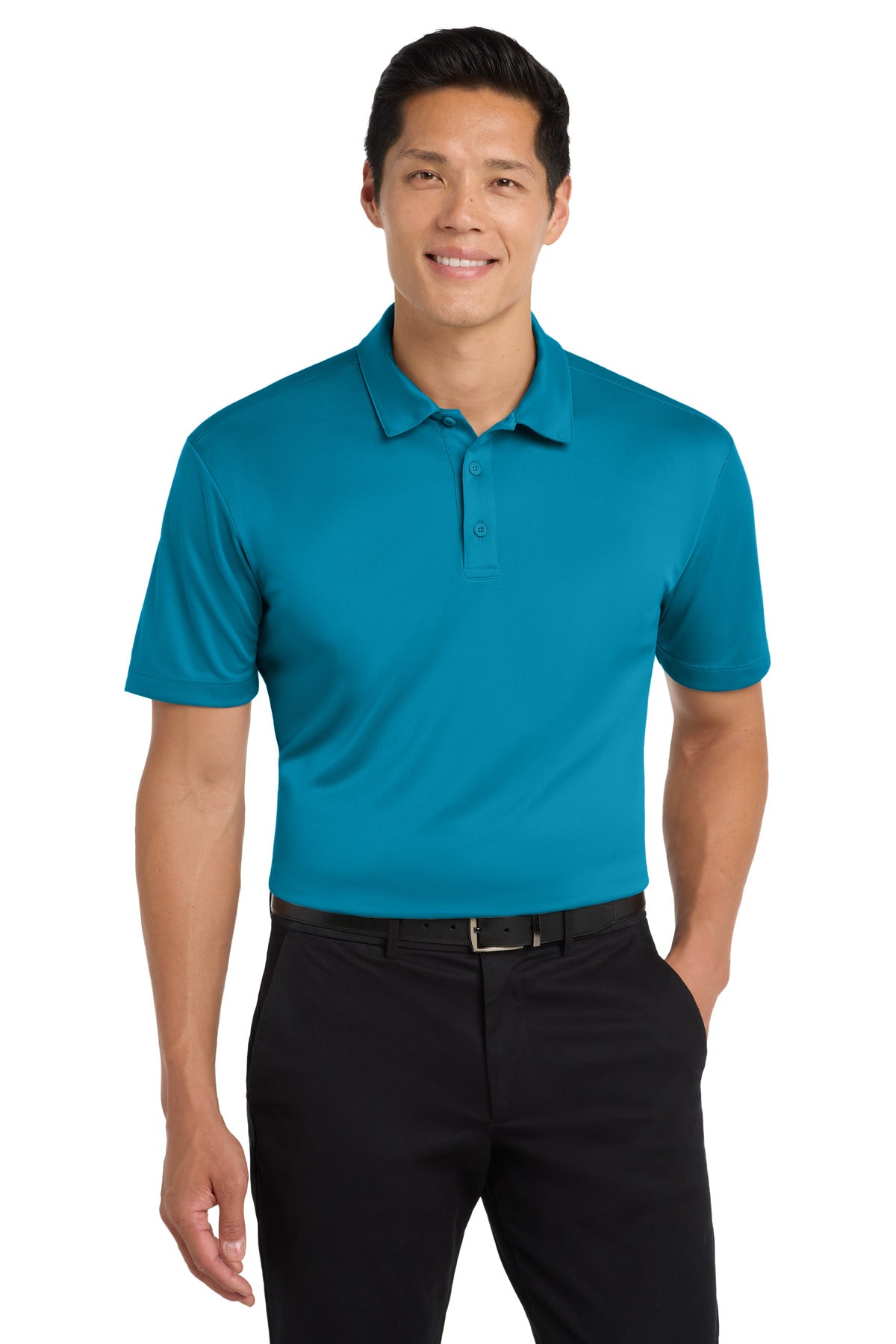 Custom Embroidered Port Authority Polos in Parcel Blue