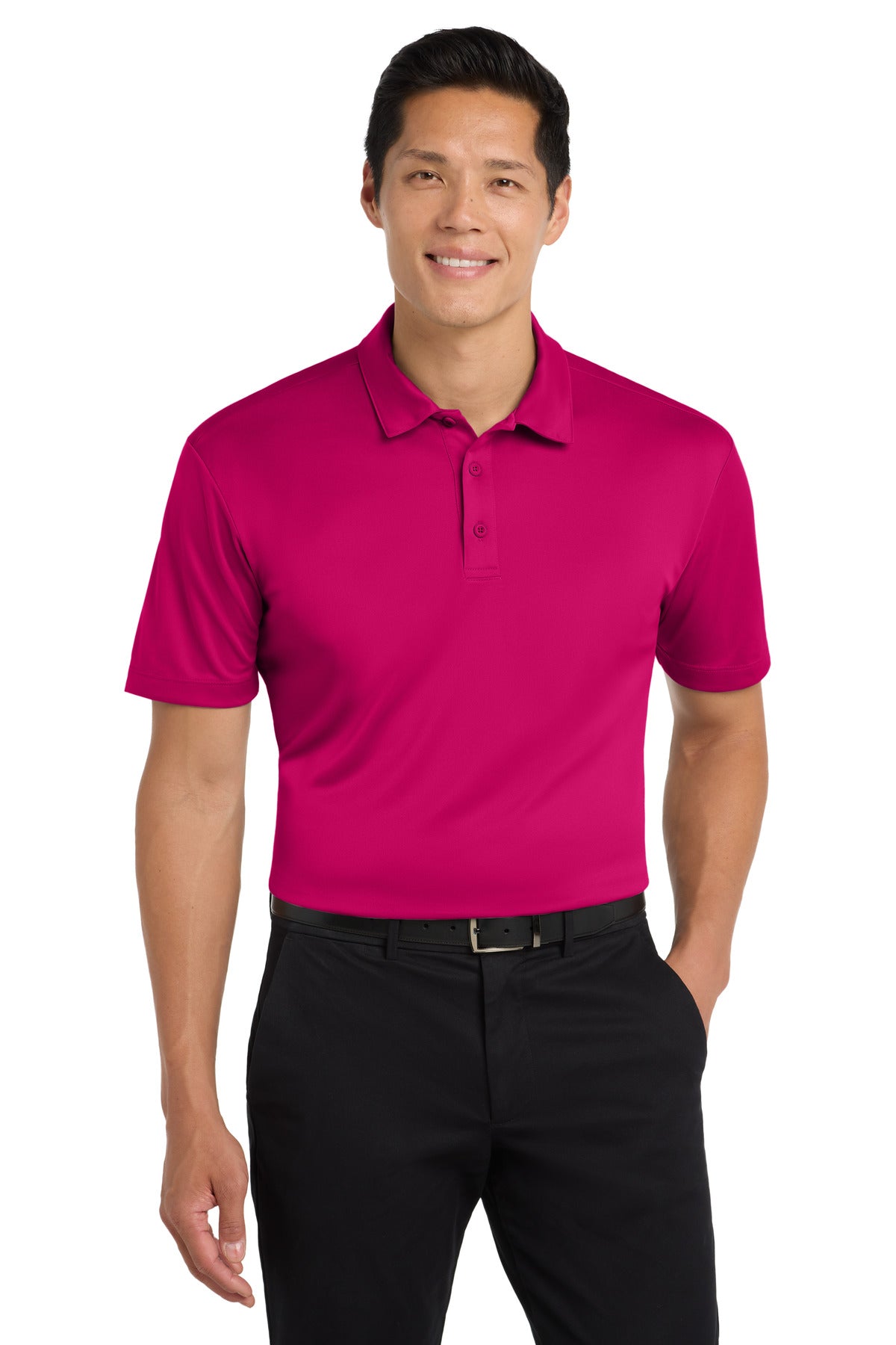 Custom Embroidered Port Authority Polos in Pink Raspberry