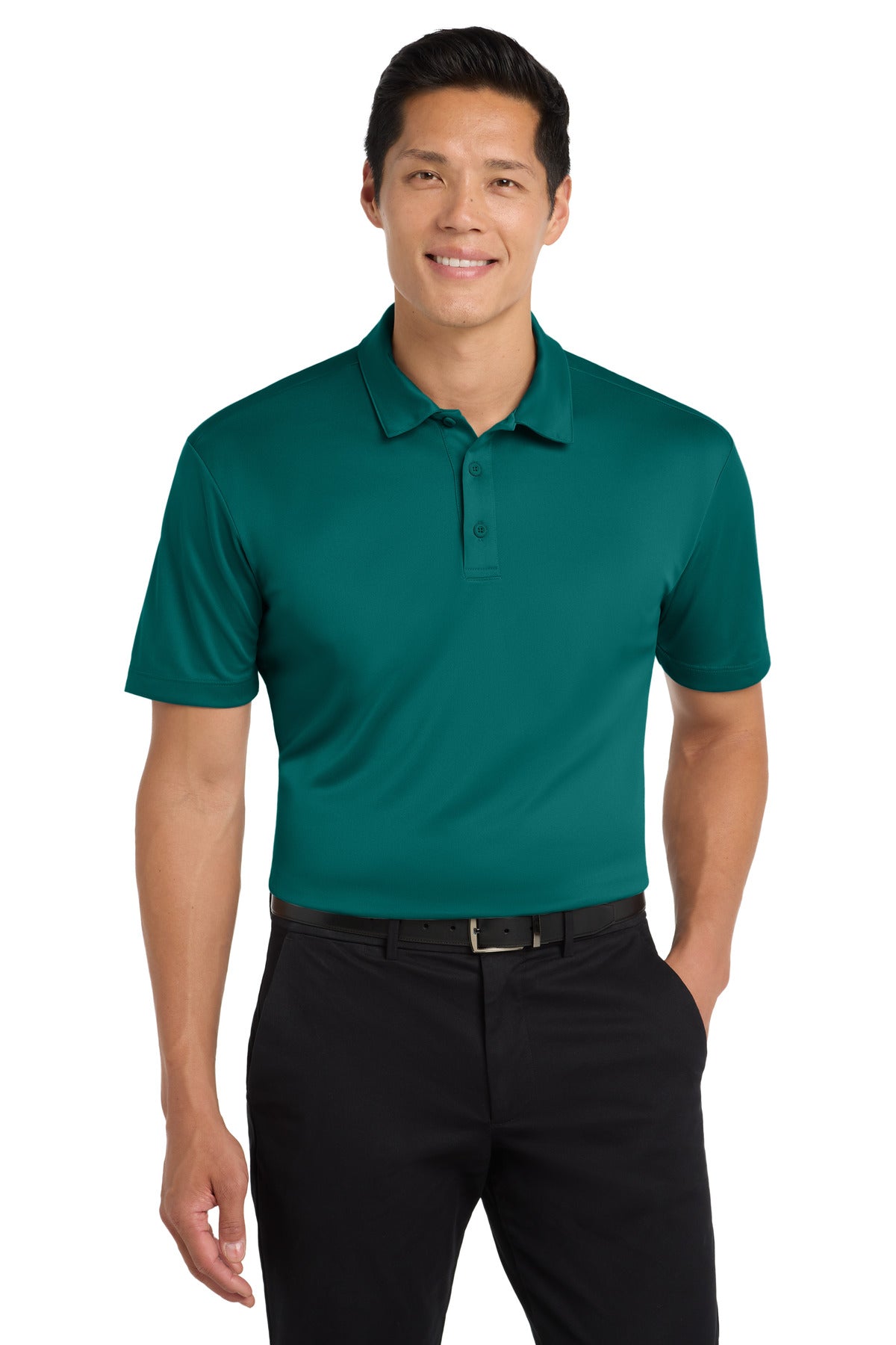 Custom Embroidered Port Authority Polos in Teal Green