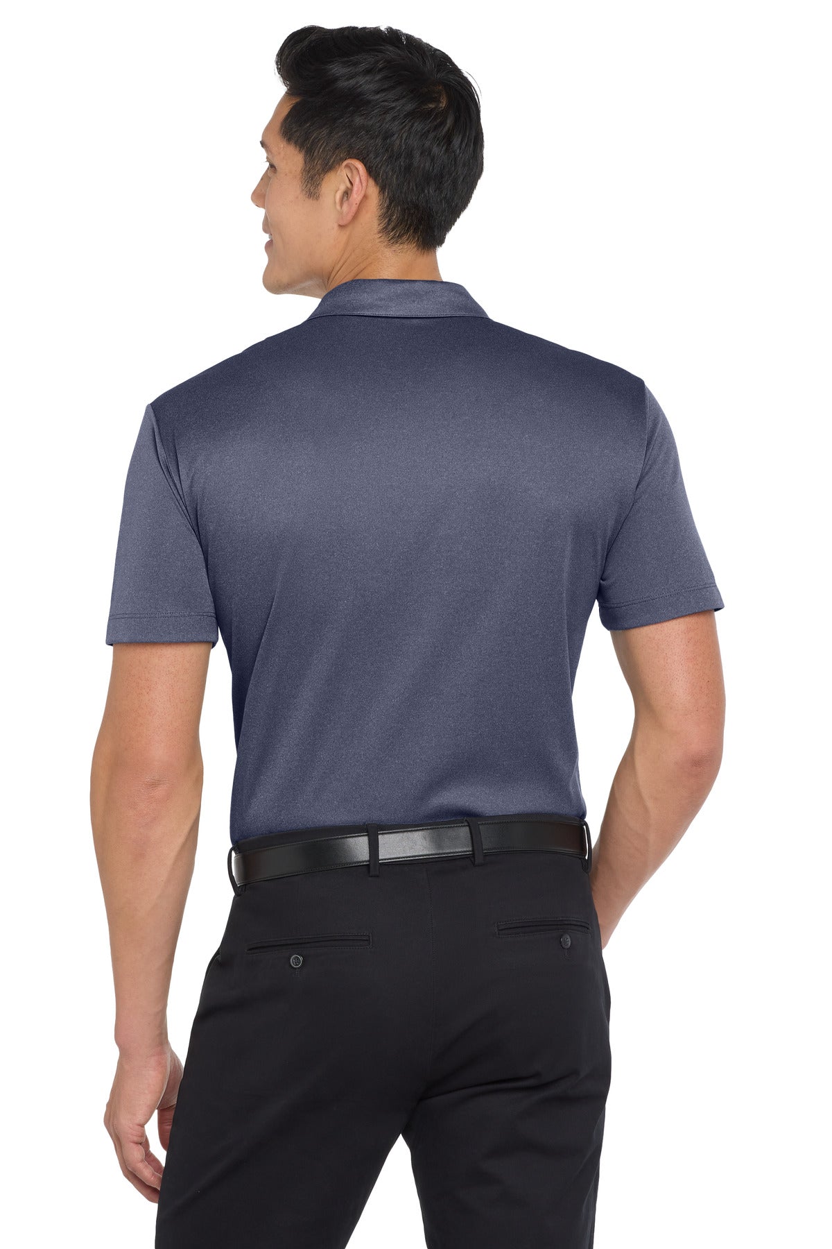 Custom Embroidered Port Authority  Heathered Silk Touch  Performance Polo. K542,Navy Heather