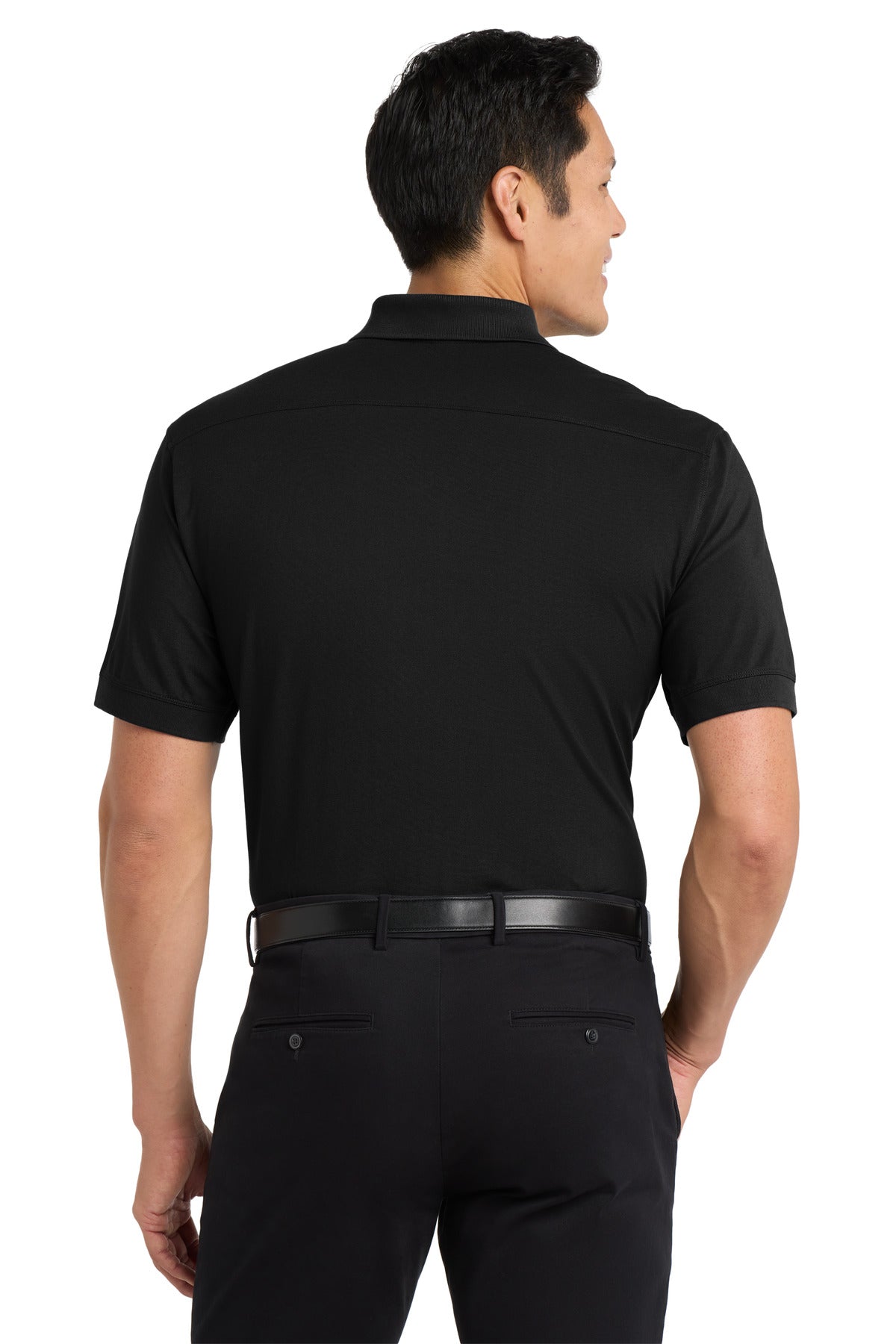 Custom Embroidered Port Authority Stretch Pique Polo. K555,Black