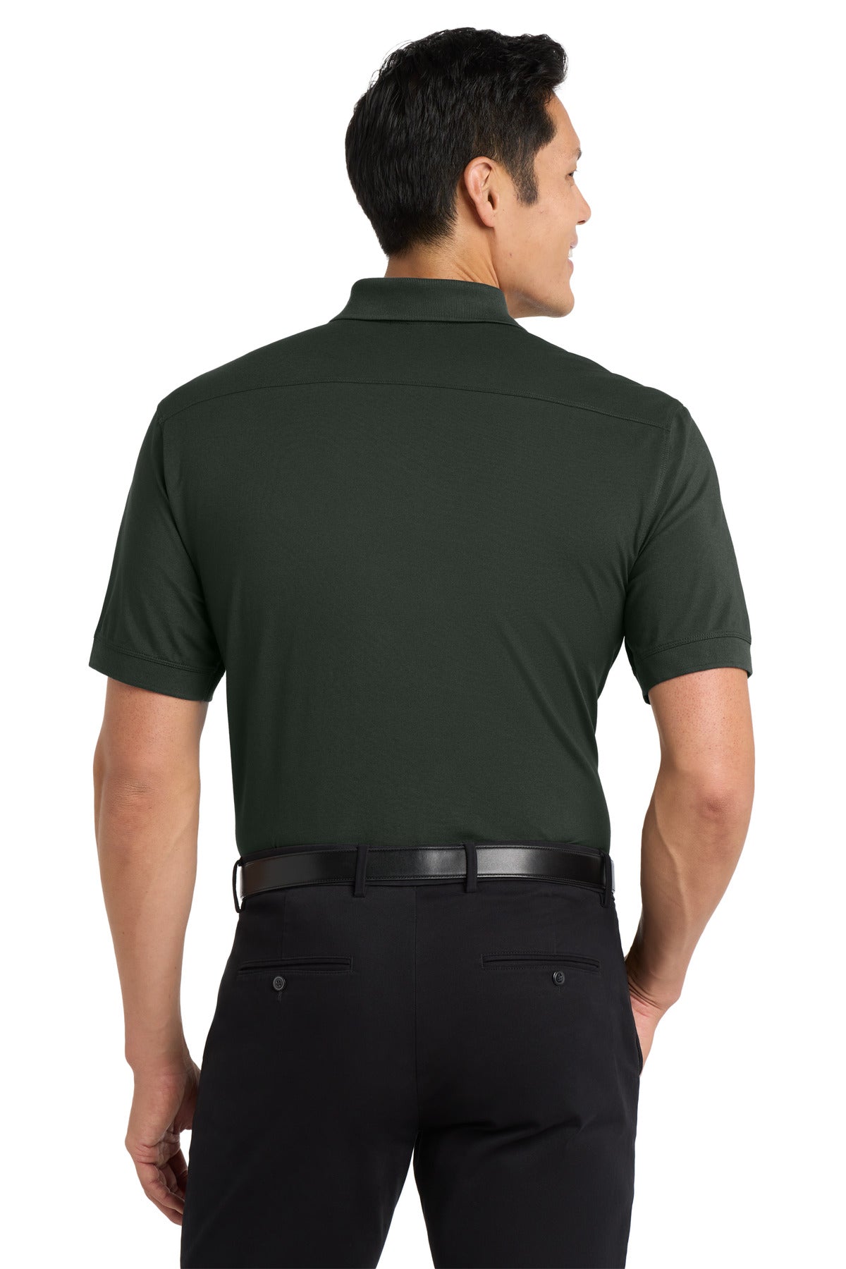 Custom Embroidered Port Authority Stretch Pique Polo. K555,Grey Smoke