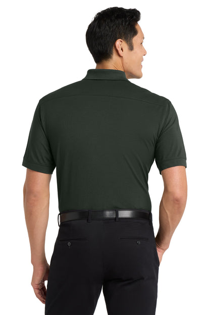 Custom Embroidered Port Authority Stretch Pique Polo. K555,Grey Smoke