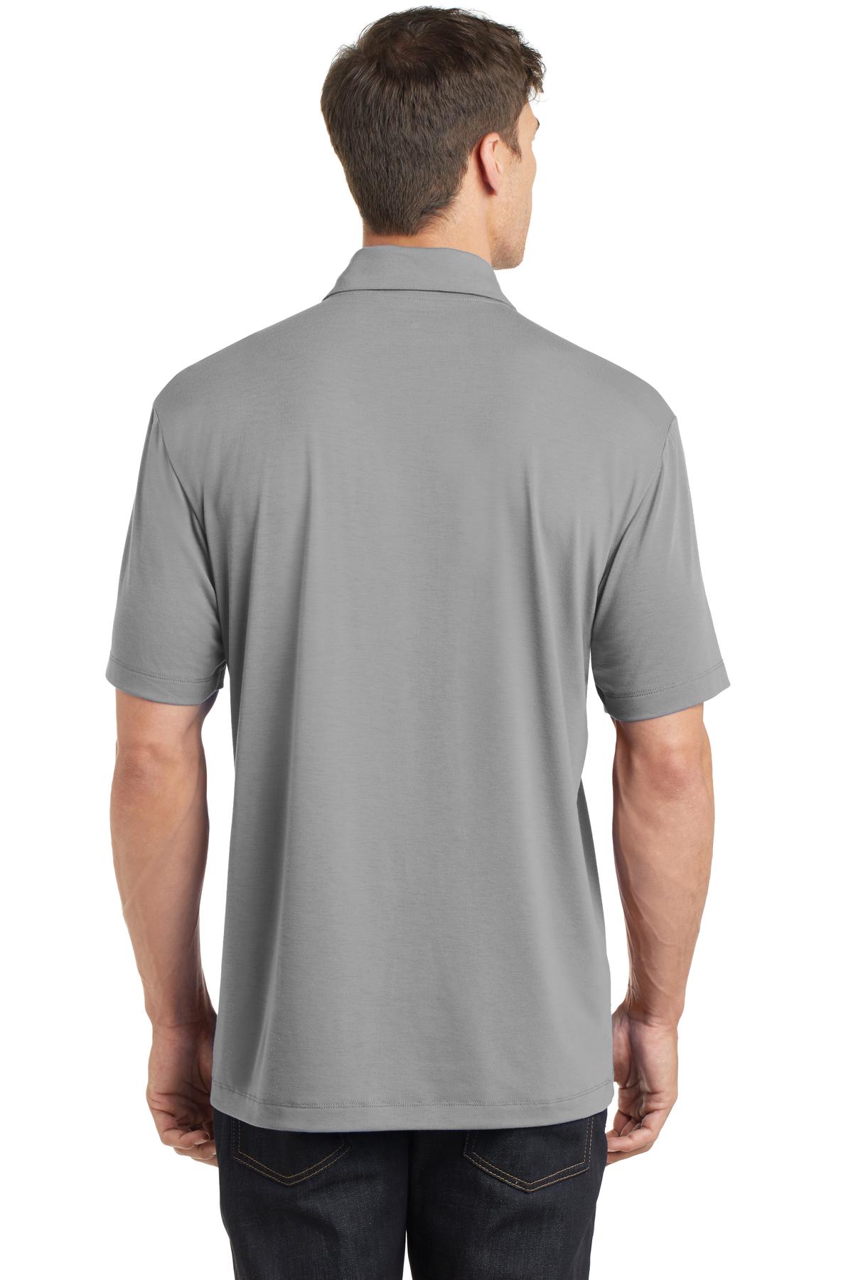 Custom Embroidered Port Authority Cotton Touch Performance Polo. K568,Frost Grey