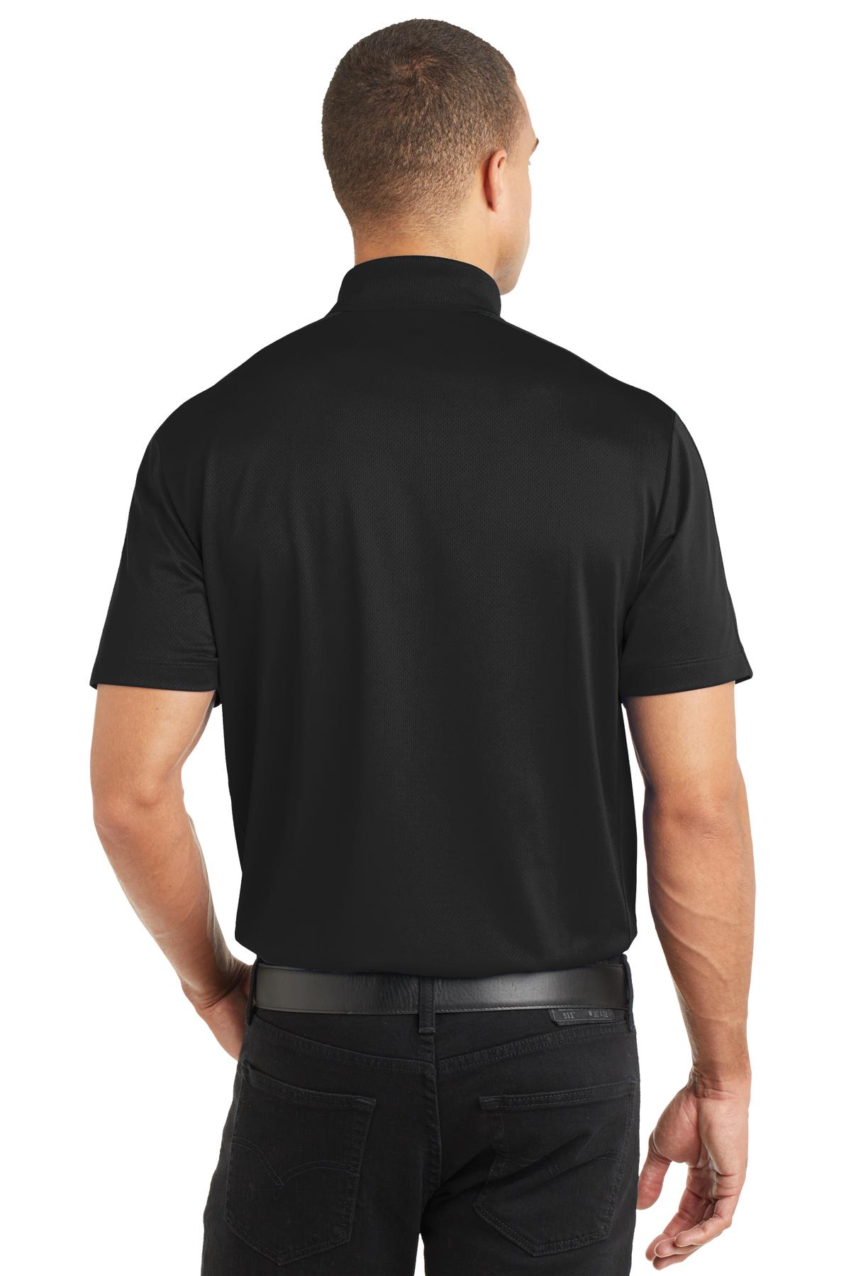 Custom Embroidered Port Authority Diamond Jacquard Polo. K569,Black