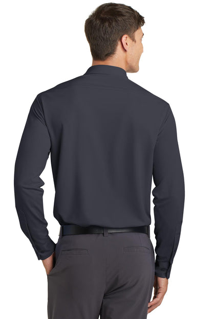 Custom Embroidered Port Authority Dimension Knit Dress Shirt. K570,Battleship Grey