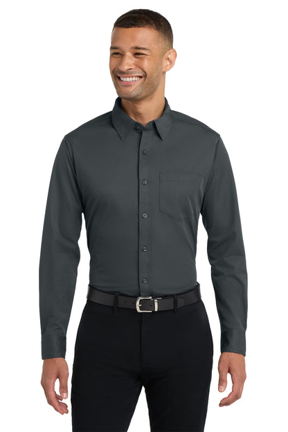 Custom Embroidered Port Authority Polos/Knits in Battleship Grey