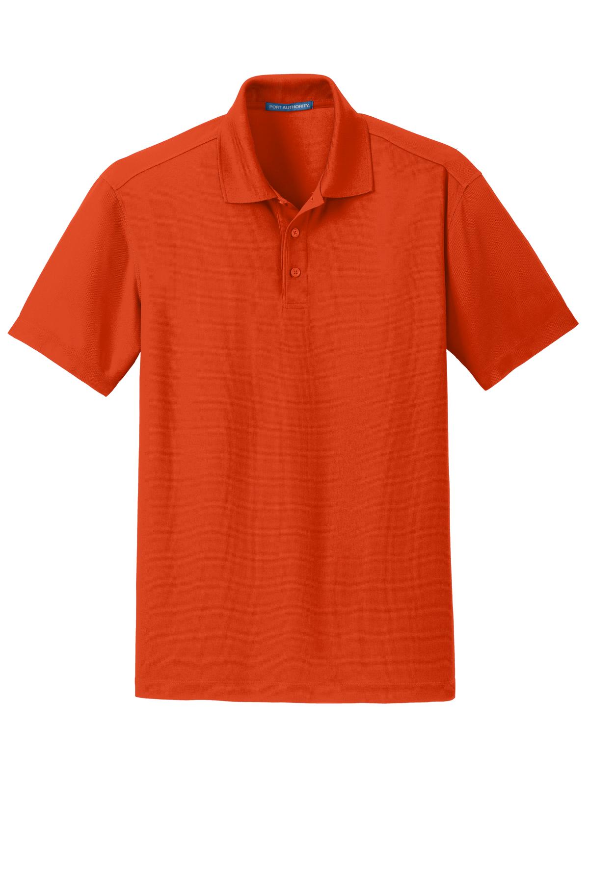 Custom Embroidered Port Authority Polos/Knits in Autumn Orange