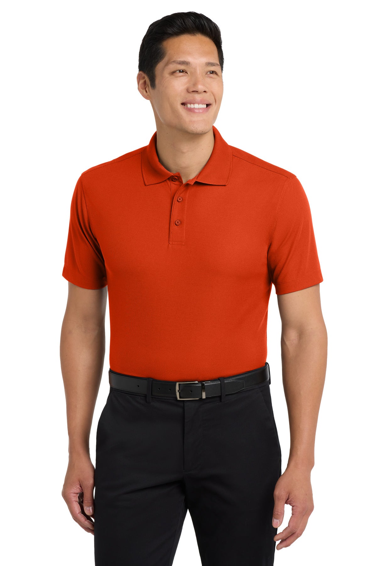 Custom Embroidered Port Authority Polos/Knits in Autumn Orange