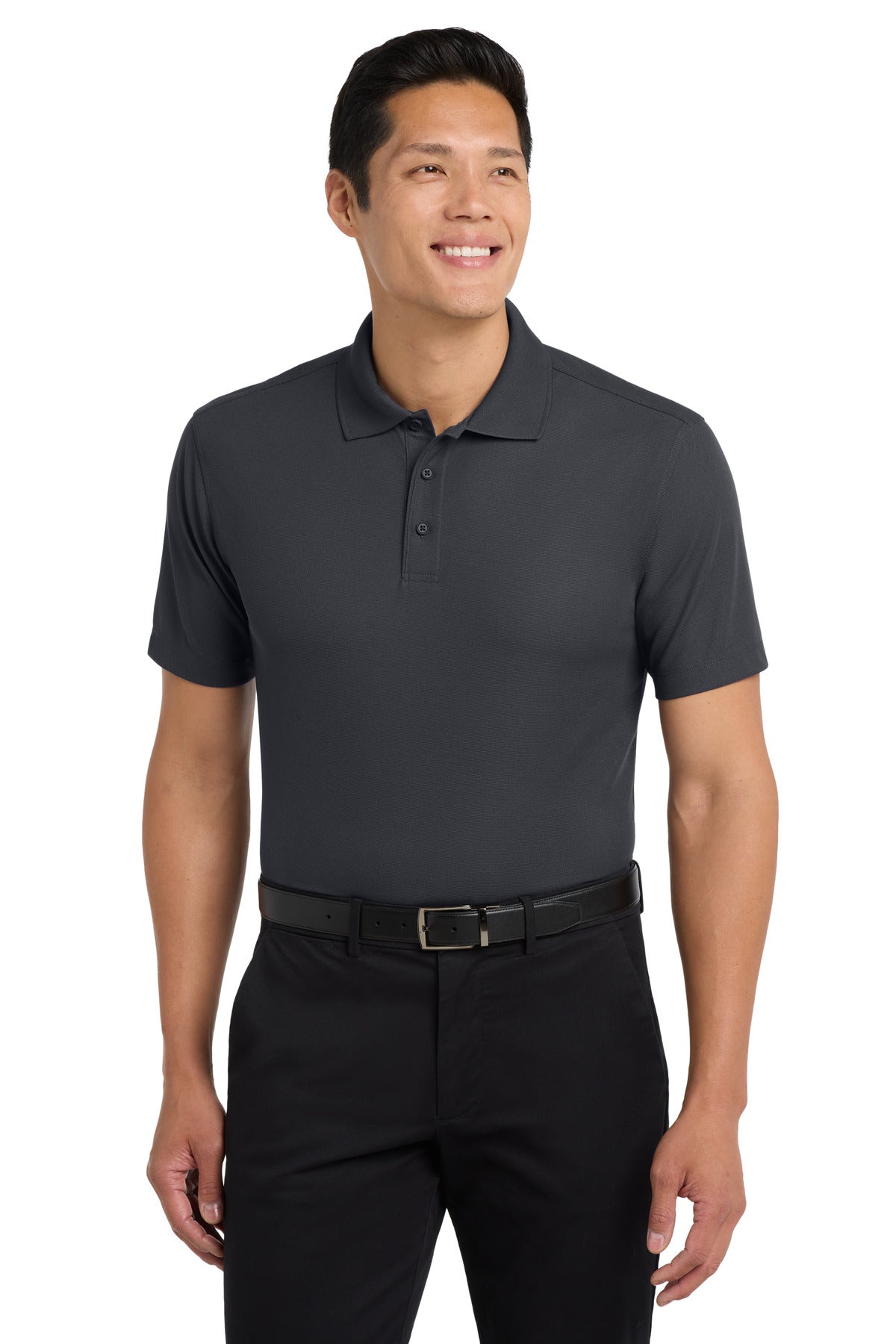 Custom Embroidered Port Authority Polos/Knits in Battleship Grey