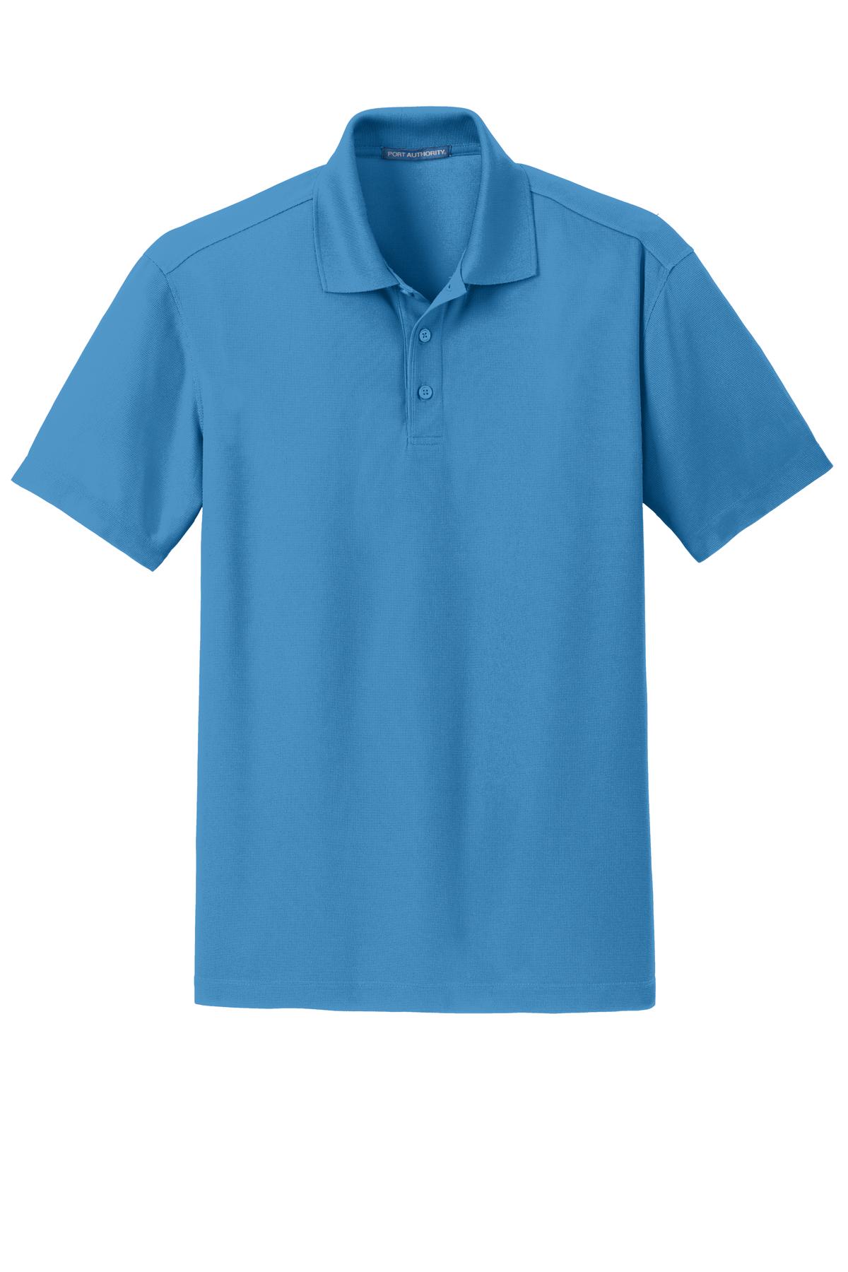 Custom Embroidered Port Authority Polos/Knits in Celadon Blue