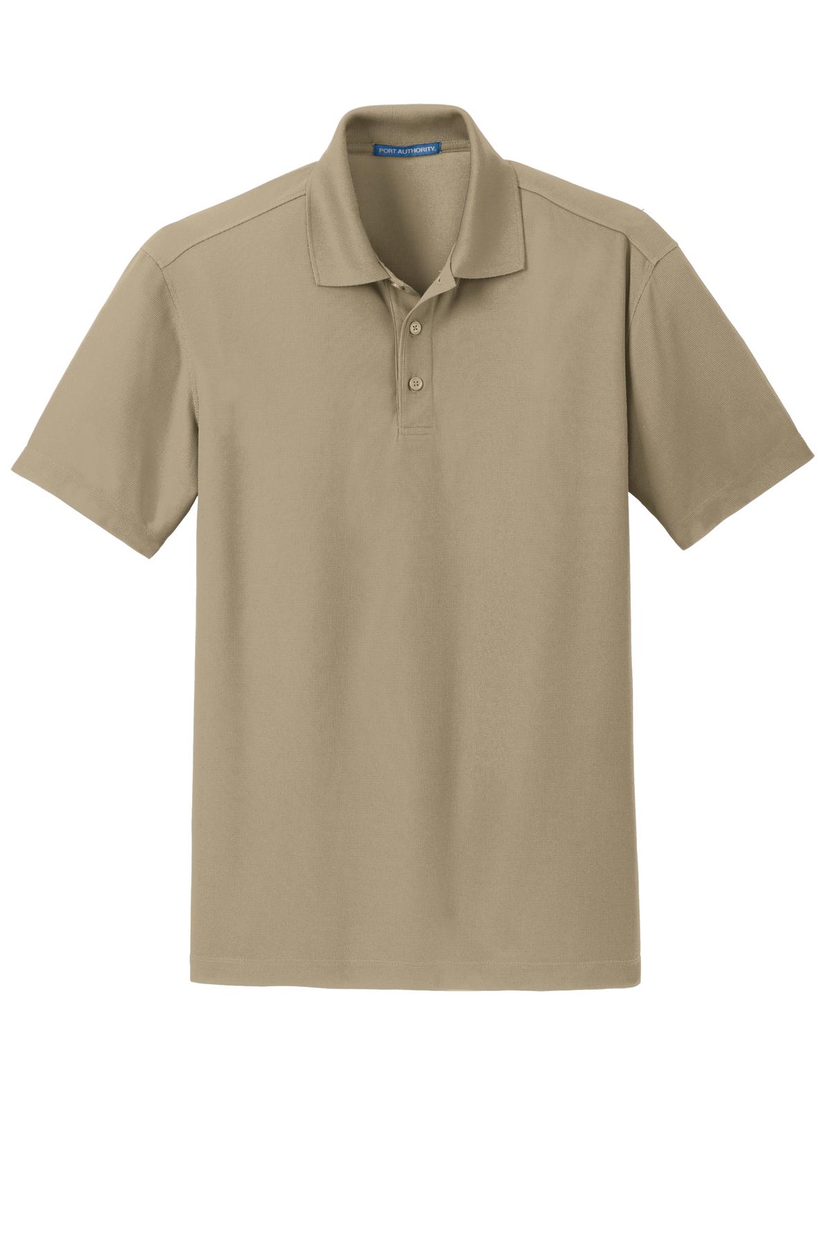 Custom Embroidered Port Authority Polos/Knits in Tan