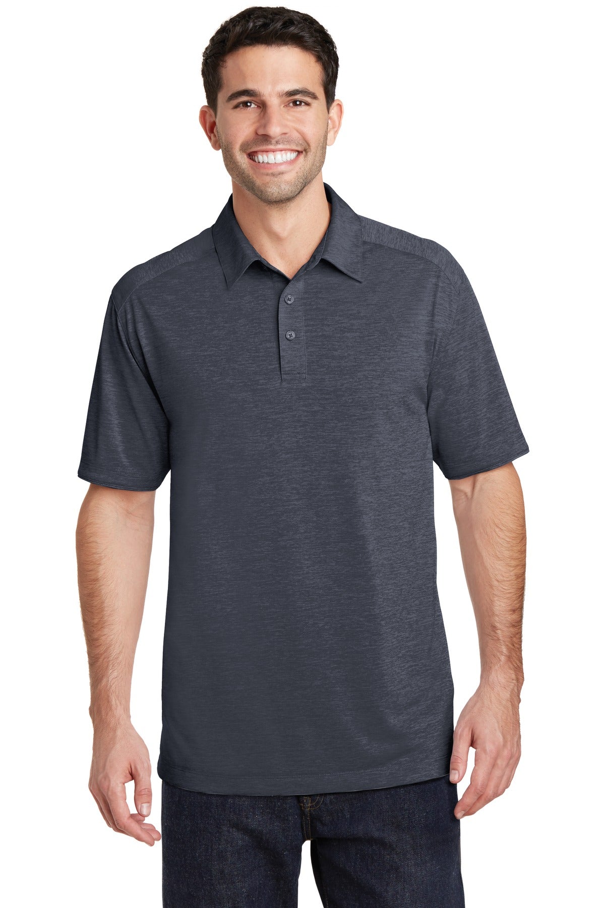 Custom Embroidered Port Authority Polos/Knits in Dark Grey