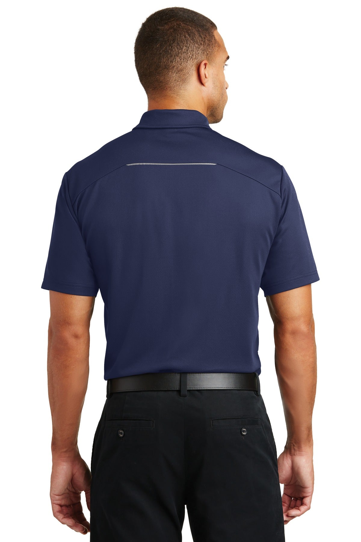 Custom Embroidered Port Authority Pinpoint Mesh Polo. K580,True Navy