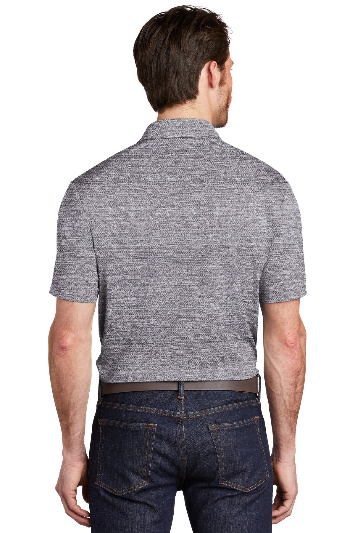 Custom Embroidered Port Authority  Stretch Heather Polo K583,Graphite/ White