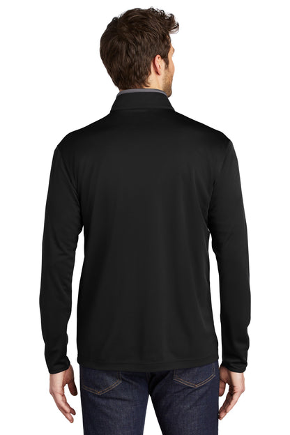 Custom Embroidered Port Authority  Silk Touch  Performance 1/4-Zip K584,Black/ Steel Grey