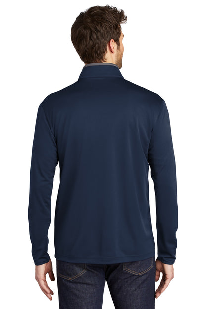 Custom Embroidered Port Authority  Silk Touch  Performance 1/4-Zip K584,Navy/ Steel Grey