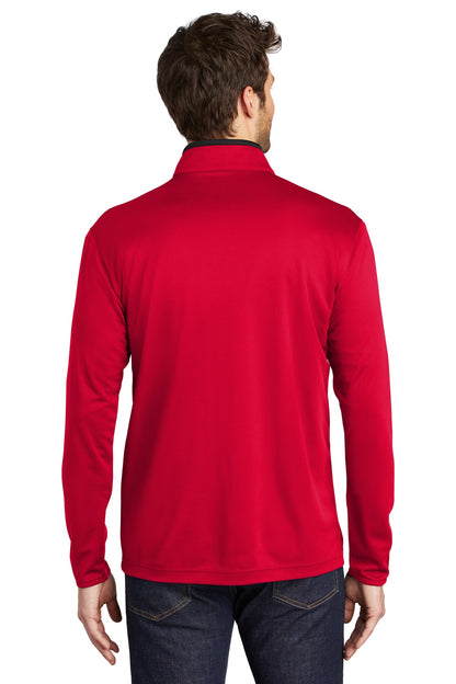 Custom Embroidered Port Authority  Silk Touch  Performance 1/4-Zip K584,Red/ Black