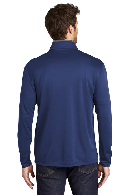 Custom Embroidered Port Authority  Silk Touch  Performance 1/4-Zip K584,Royal/ Steel Grey