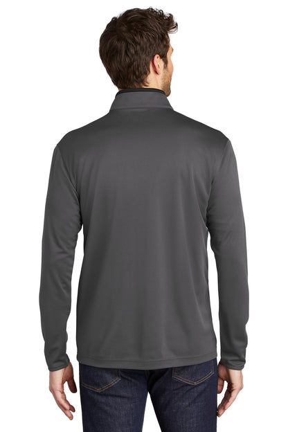 Custom Embroidered Port Authority  Silk Touch  Performance 1/4-Zip K584,Steel Grey/ Black