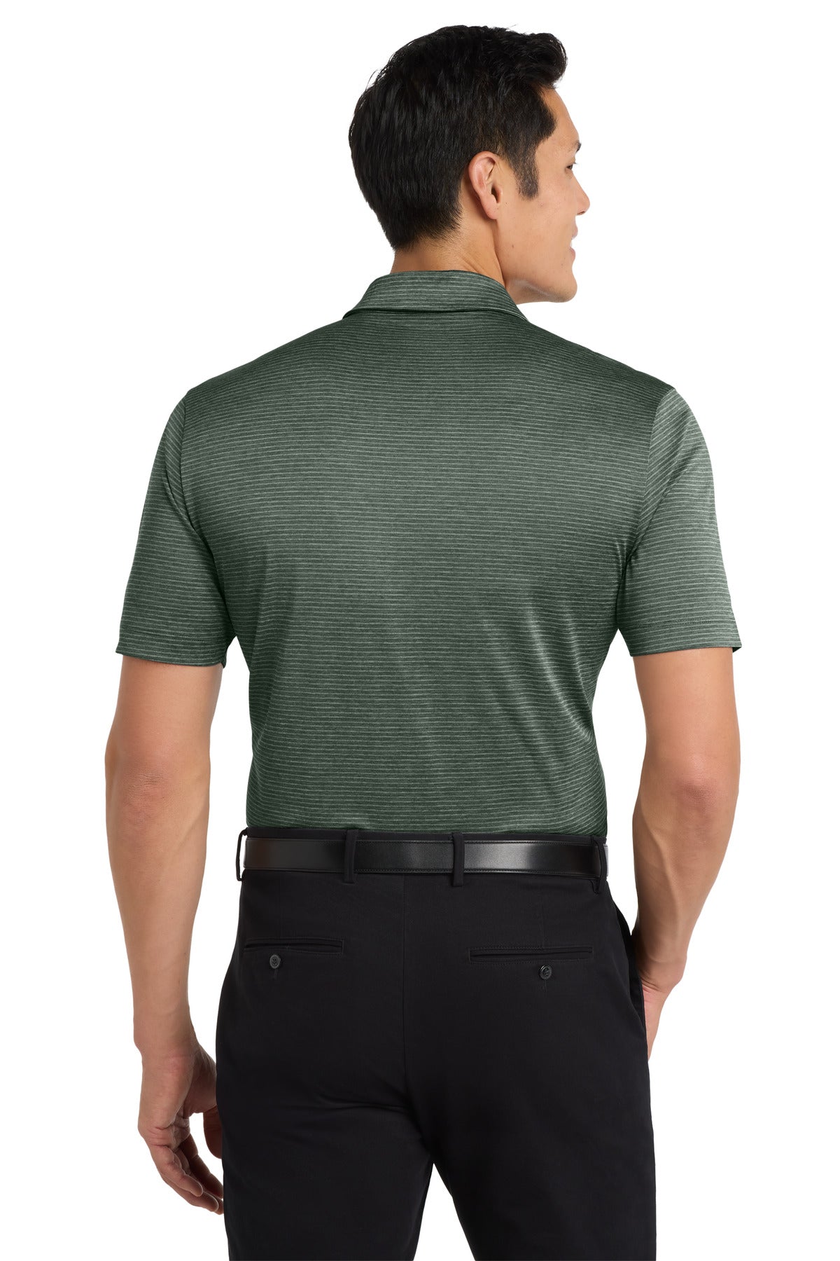 Custom Embroidered Port Authority  Shadow Stripe Polo. K585,Deep Forest Green
