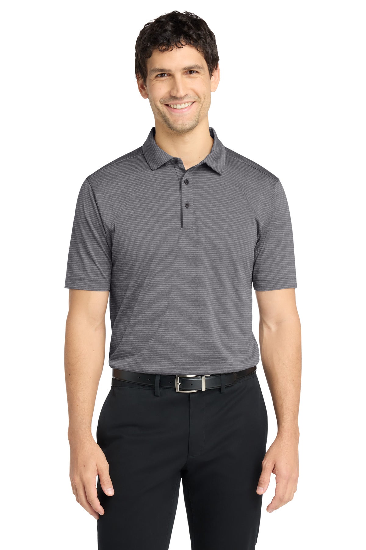 Custom Embroidered Port Authority Polos/Knits in Shadow Grey