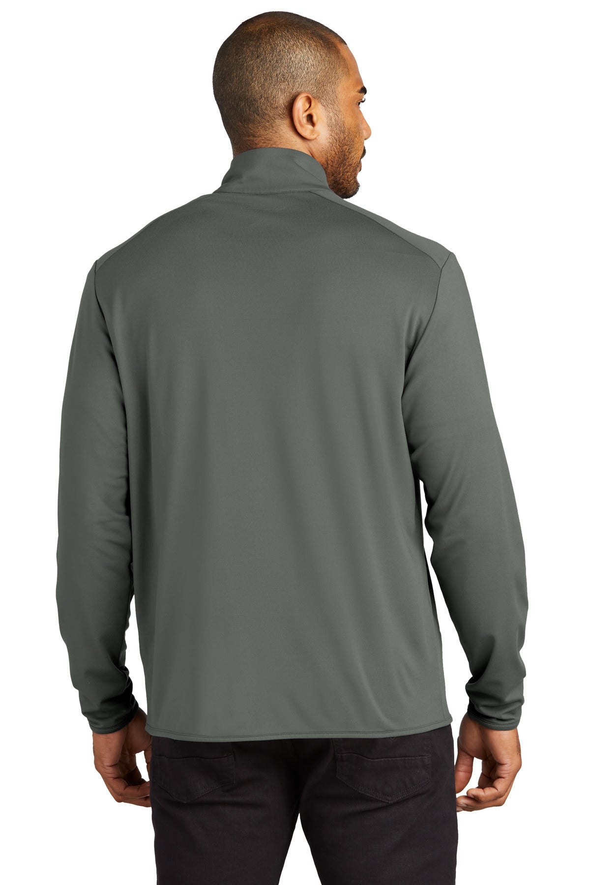 Custom Embroidered Port Authority Accord Stretch Fleece Full-Zip K595,Pewter