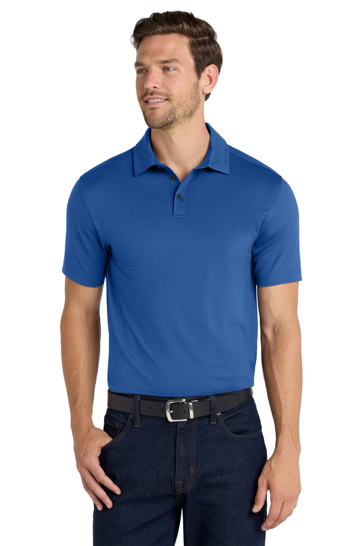 Custom Embroidered Port Authority Polos in True Blue