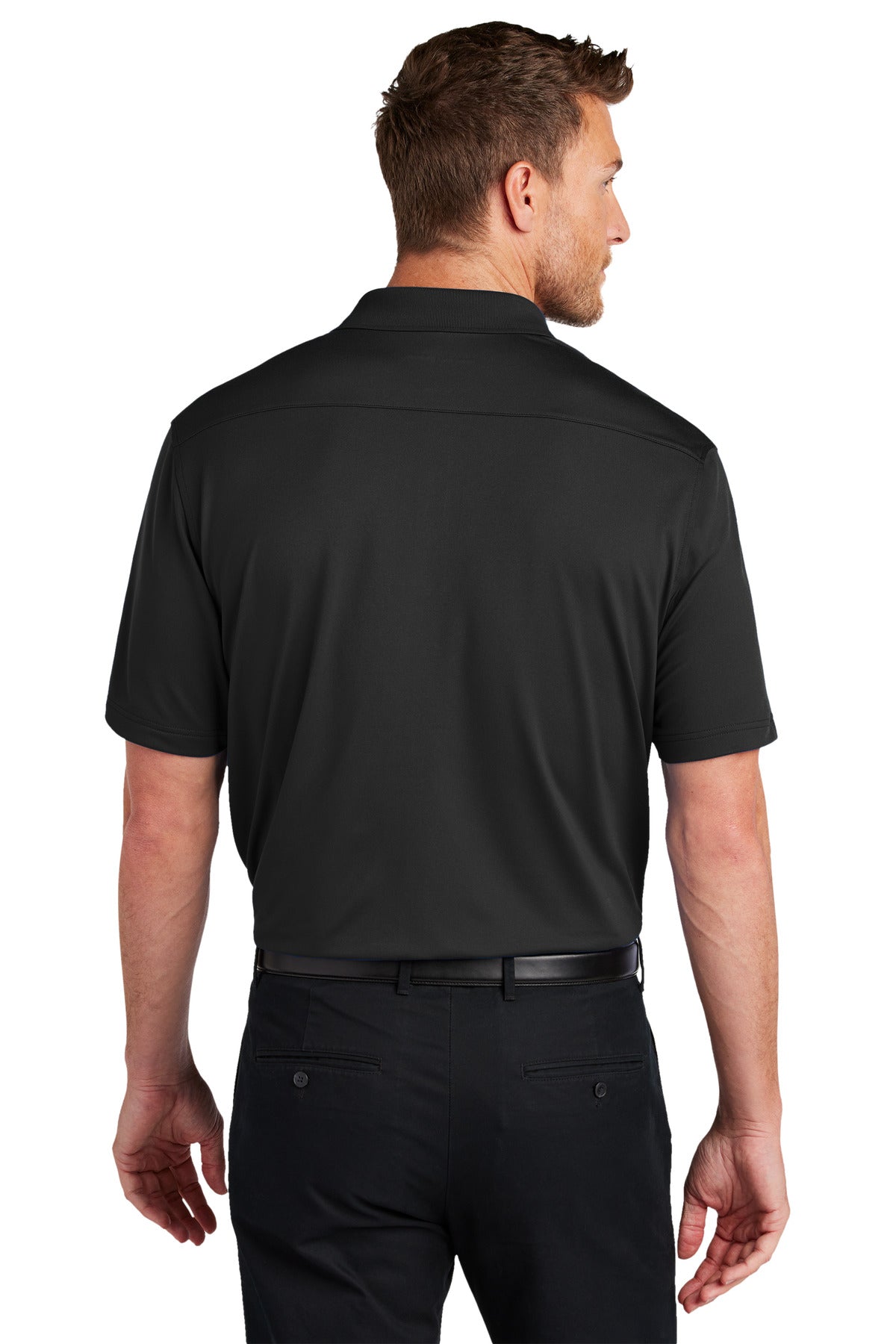Custom Embroidered Port Authority City Stretch Flat Knit Polo K683,Black