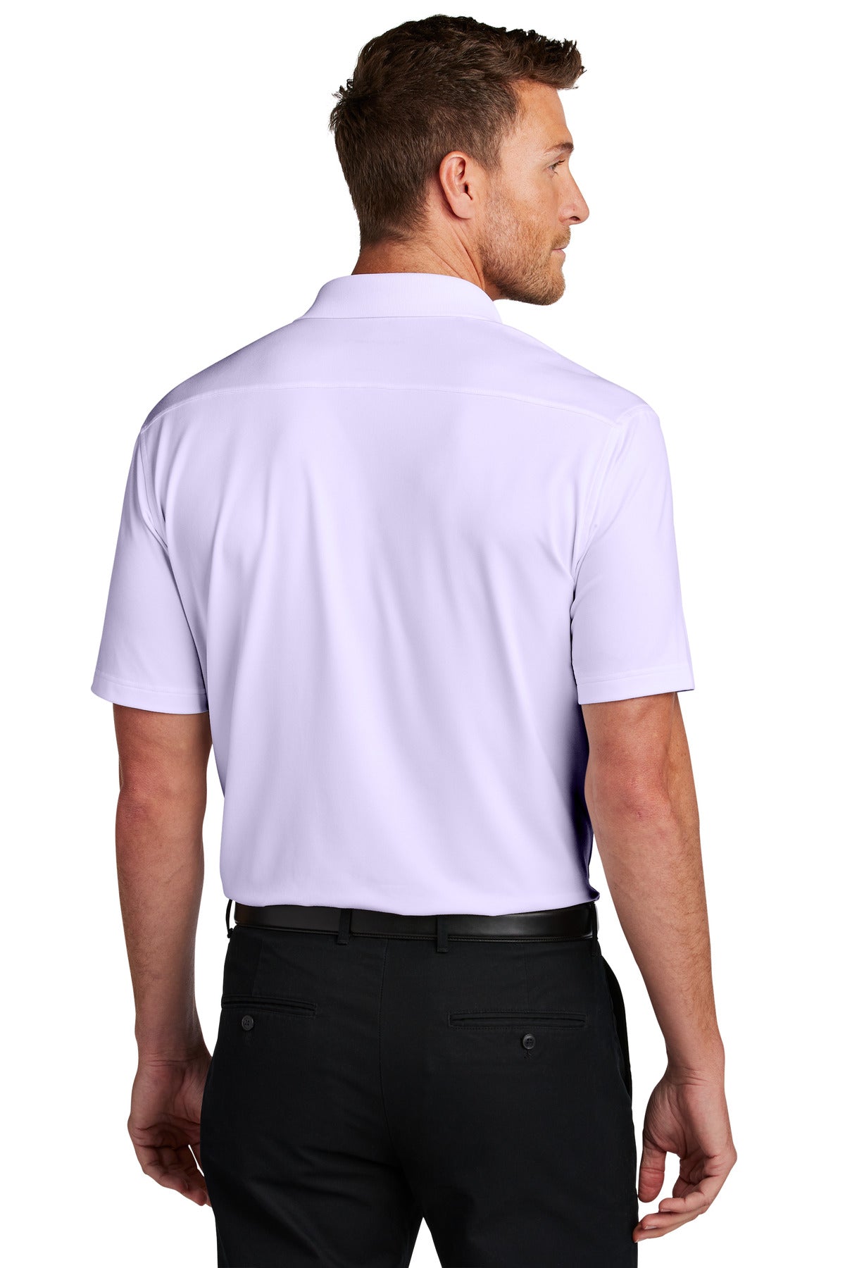 Custom Embroidered Port Authority City Stretch Flat Knit Polo K683,Bright Lavender