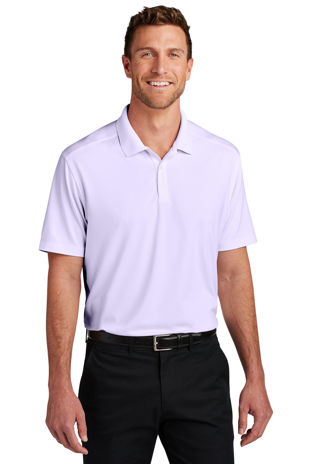 Custom Embroidered Port Authority Polos/Knits in Bright Lavender