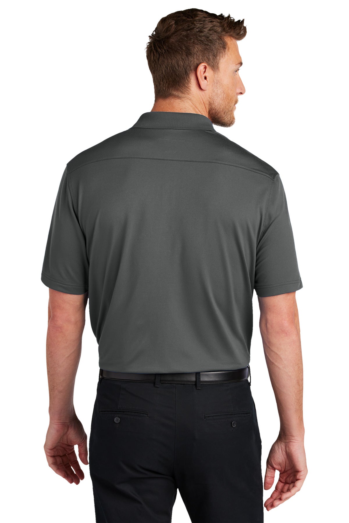 Custom Embroidered Port Authority City Stretch Flat Knit Polo K683,Graphite