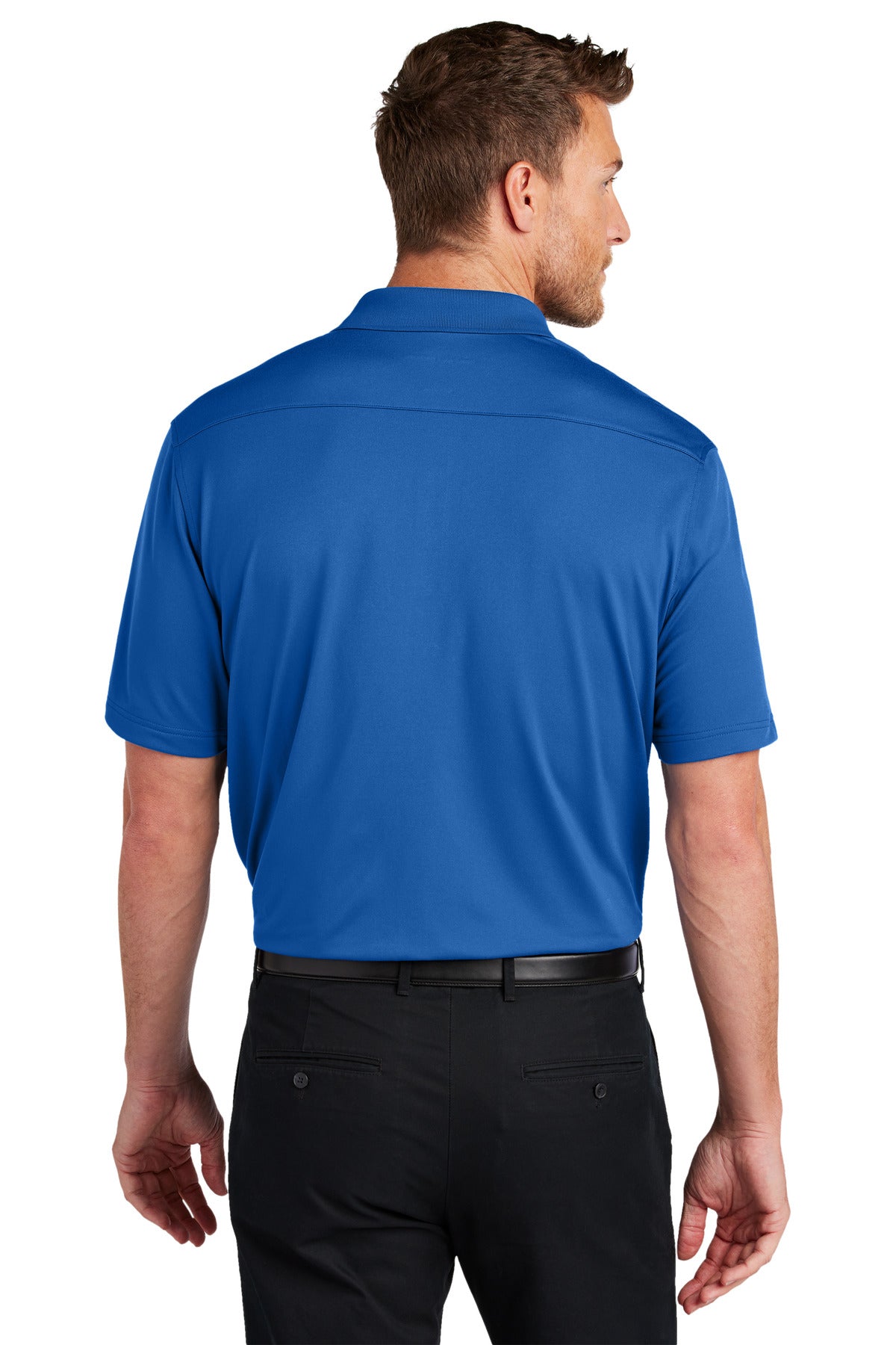Custom Embroidered Port Authority City Stretch Flat Knit Polo K683,True Blue