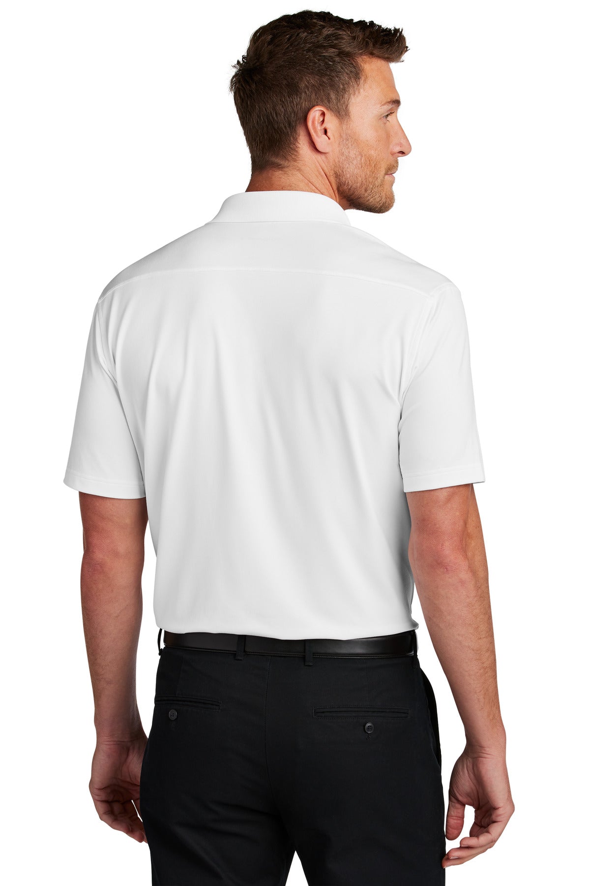 Custom Embroidered Port Authority City Stretch Flat Knit Polo K683,White