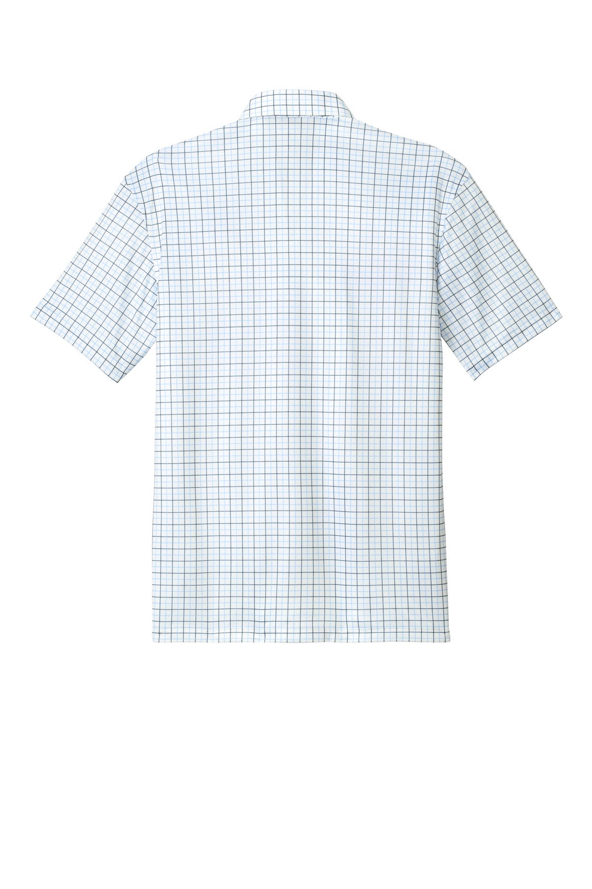 Custom Embroidered Port Authority Polos/Knits in Black/ Carolina Blue Check