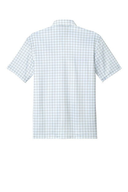 Custom Embroidered Port Authority Polos/Knits in Black/ Carolina Blue Check