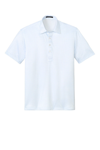 Custom Embroidered Port Authority Polos/Knits in Cloud Blue Check