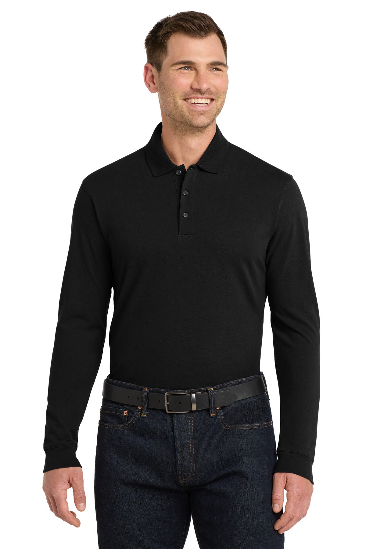 Custom Embroidered Port Authority Polos/Knits in Black