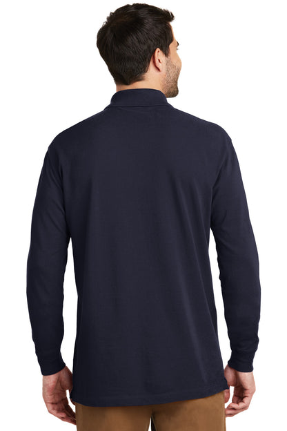Custom Embroidered Port Authority EZCotton Long Sleeve Polo. K8000LS,Navy