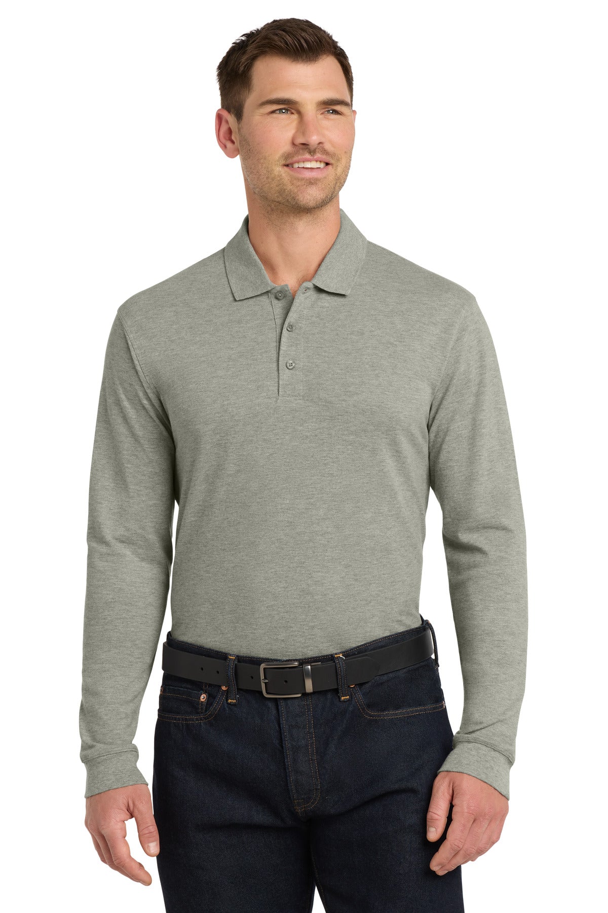 Custom Embroidered Port Authority Polos/Knits in Oxford Heather