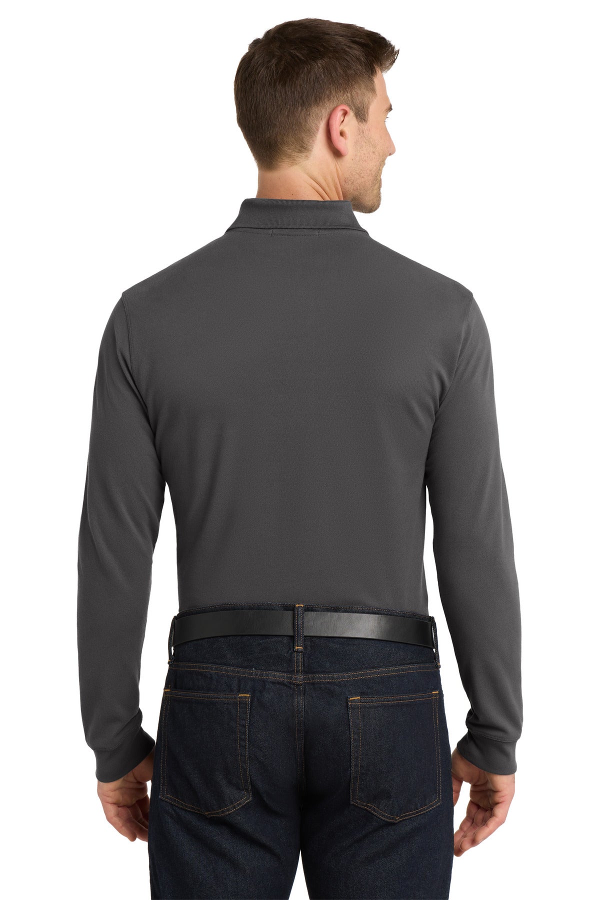 Custom Embroidered Port Authority Polos/Knits in Sterling Grey