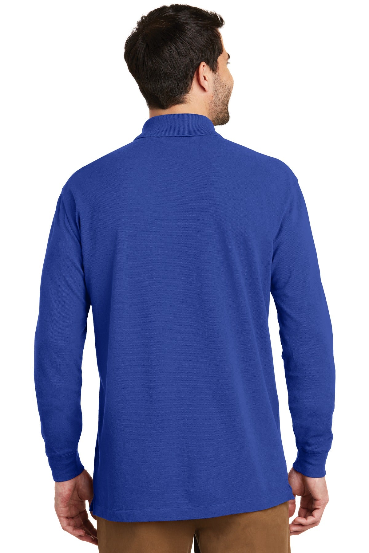 Custom Embroidered Port Authority EZCotton Long Sleeve Polo. K8000LS,True Royal