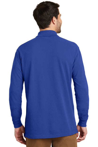 Custom Embroidered Port Authority EZCotton Long Sleeve Polo. K8000LS,True Royal