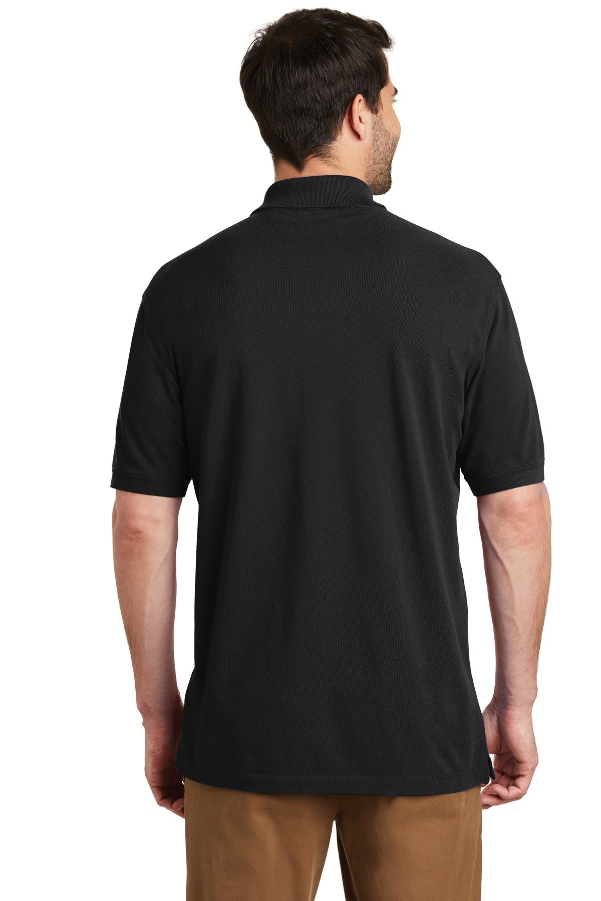 Custom Embroidered Port Authority EZCotton Polo. K8000,Black