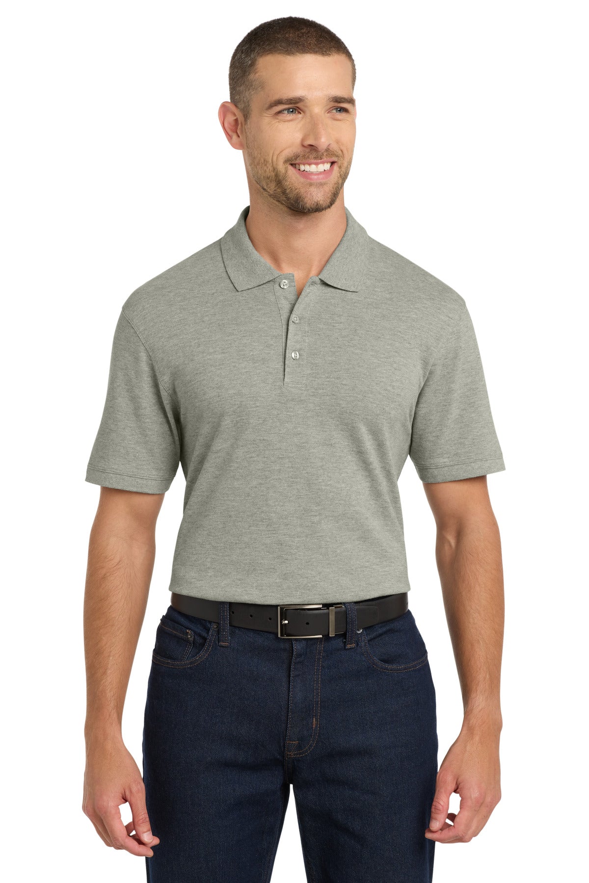 Custom Embroidered Port Authority Polos/Knits in Oxford Heather